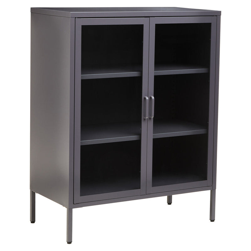 Two Door Grey Metal Cabinet | Acier
