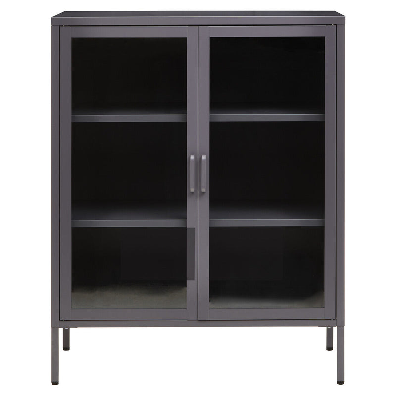 Two Door Grey Metal Cabinet | Acier