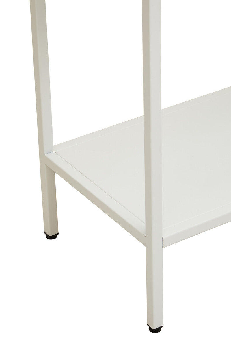 Two Door White Metal Cabinet with Glass Doors | Acier