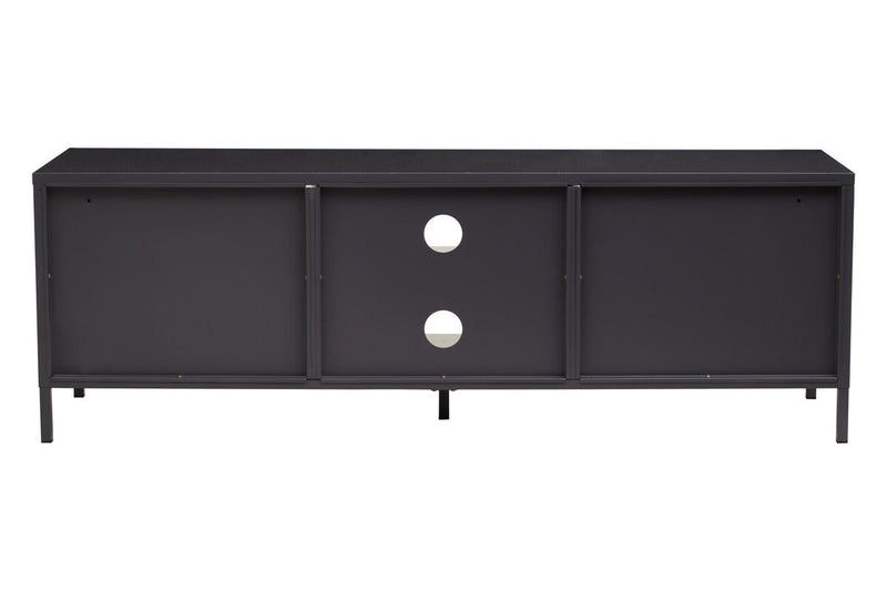 Two Door Black Metal Media Unit | Acier