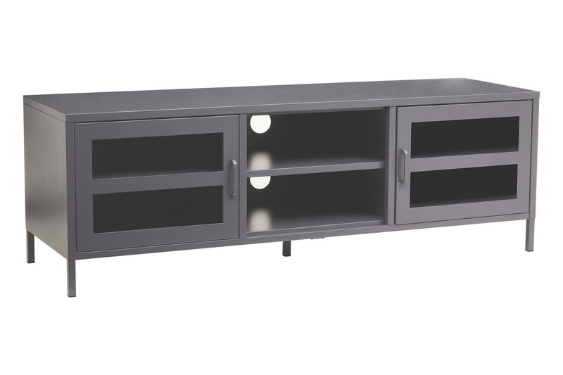 Two Door Grey Metal Media Unit | Acier