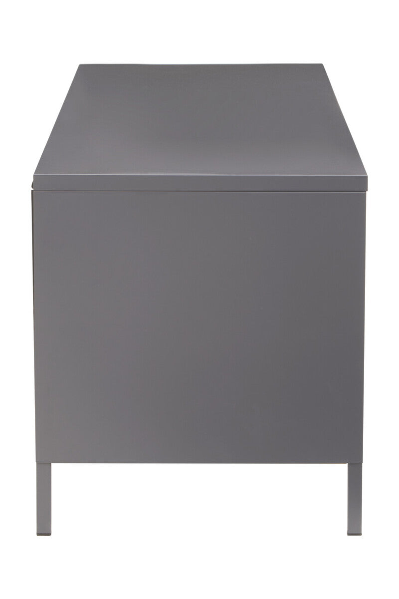 Two Door Grey Metal Media Unit | Acier