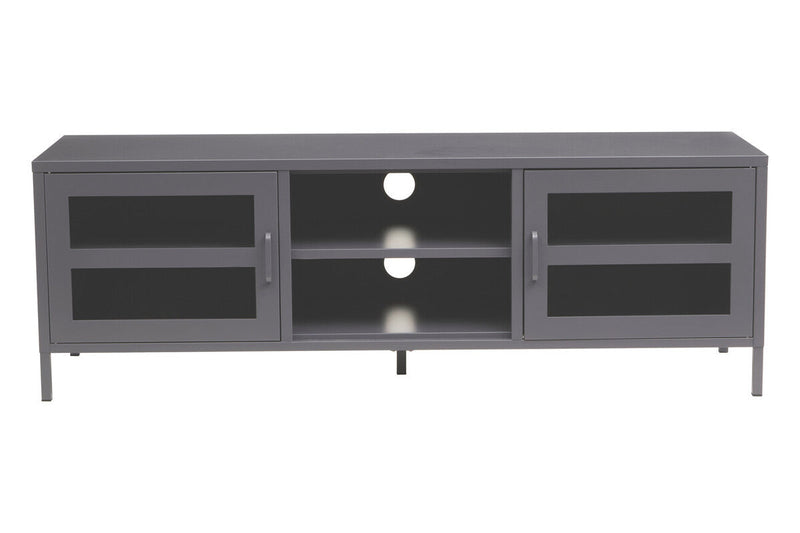Two Door Grey Metal Media Unit | Acier