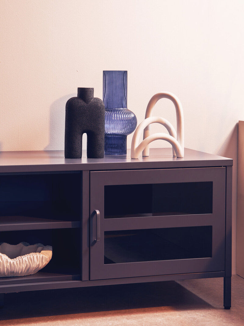 Two Door Grey Metal Media Unit | Acier