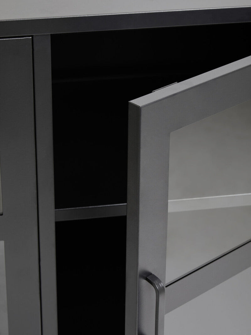 Three Door Grey Metal Sideboard | Acier