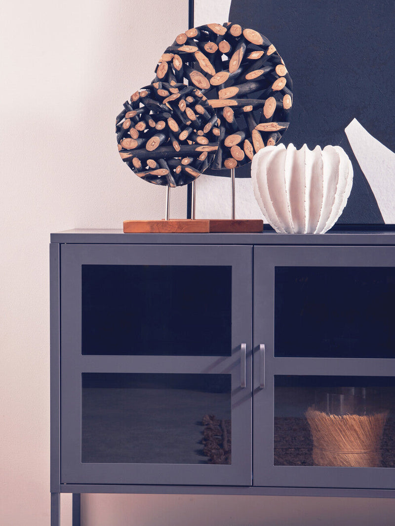 Three Door Grey Metal Sideboard | Acier