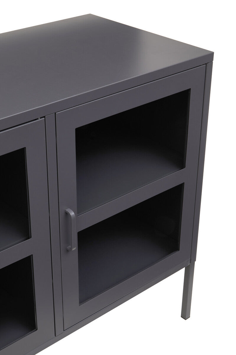 Three Door Grey Metal Sideboard | Acier