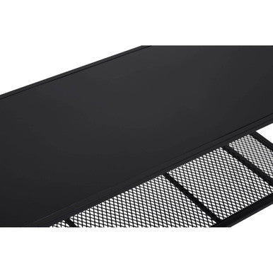 Black Powder Coated Metal Coffee Table with Open Storage Mesh Shelf, Acero | Acero