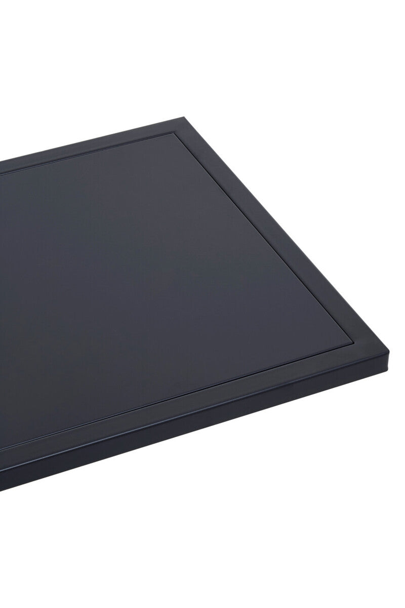 Black Powder Coated Metal Side Table with C-Shaped Design, Acero | Acero