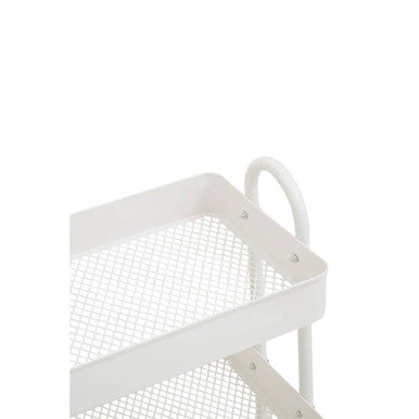 Three Tier White Metal Trolley | Acero