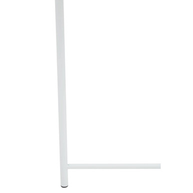 White Powder Coated Metal Round Side Table with Intersecting Cross Base, Acero | Acero
