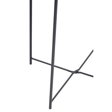 Grey Powder Coated Metal Round Side Table with Intersecting Cross Base, Acero | Acero