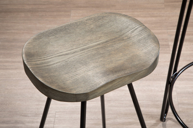 Wooden Top Bar Stool with Metal Legs | District
