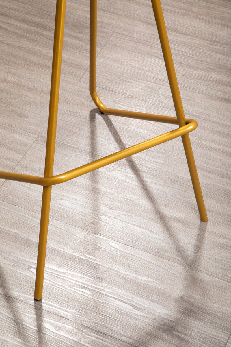 Elm Wood Bar Stool with Metal Legs | District