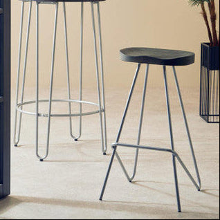 Silver Metal Frame Bar Stool | District