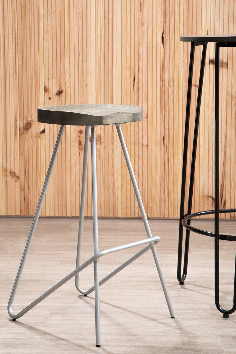 Silver Metal Frame Bar Stool | District