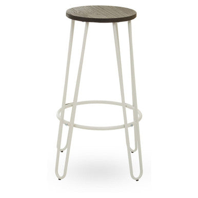 White Finish Metal Frame Bar Stool | District