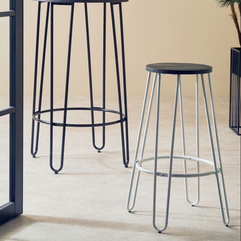 White Finish Metal Frame Bar Stool | District