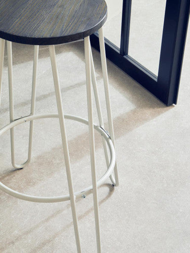 White Finish Metal Frame Bar Stool | District