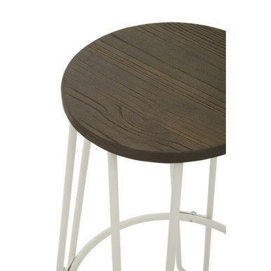 White Finish Metal Frame Bar Stool | District