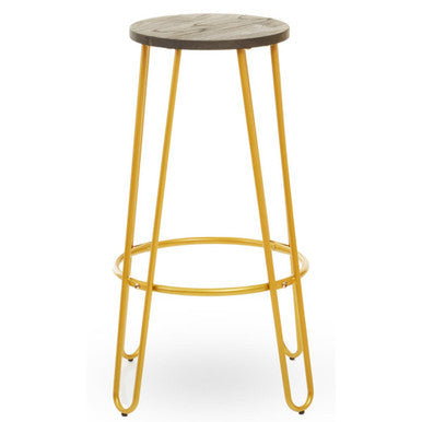 Gold Finish Metal Frame Bar Stool | District