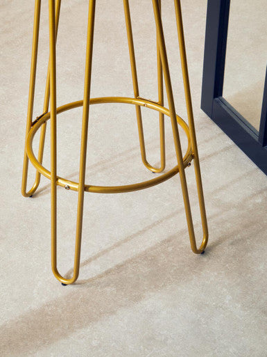 Gold Finish Metal Frame Bar Stool | District