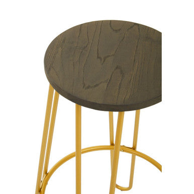Gold Finish Metal Frame Bar Stool | District