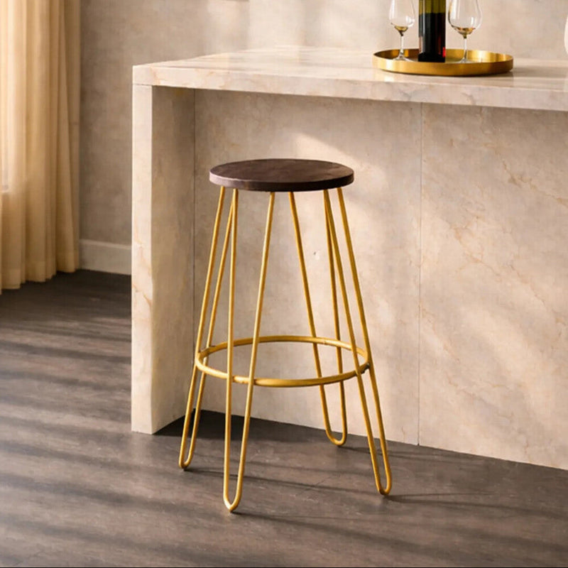 Gold Finish Metal Frame Bar Stool | District