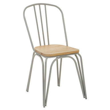 Grey Finish Metal Frame Dining Chair | District