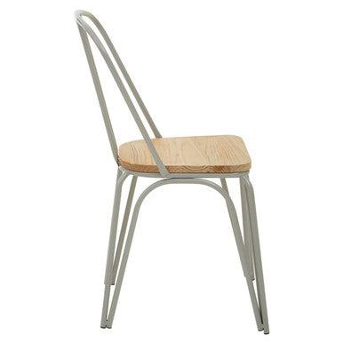 Grey Finish Metal Frame Dining Chair | District
