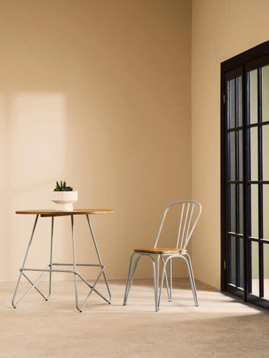 Grey Finish Metal Frame Dining Chair | District