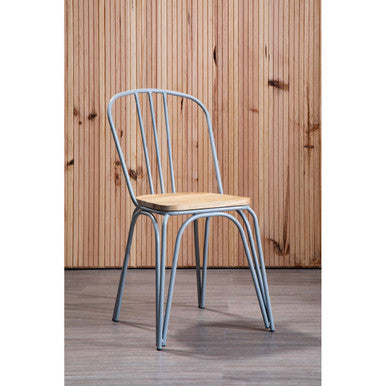 Grey Finish Metal Frame Dining Chair | District