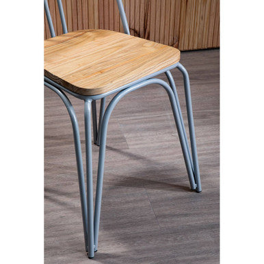 Grey Finish Metal Frame Dining Chair | District