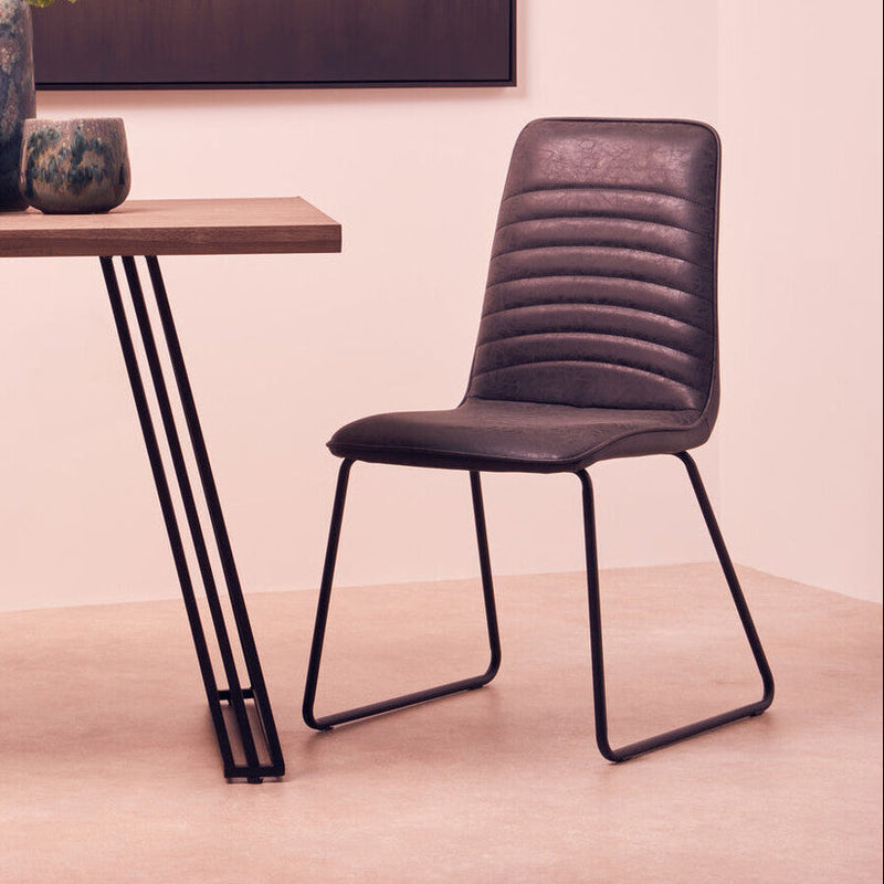 Black Leather Effect Chair | New Foundry