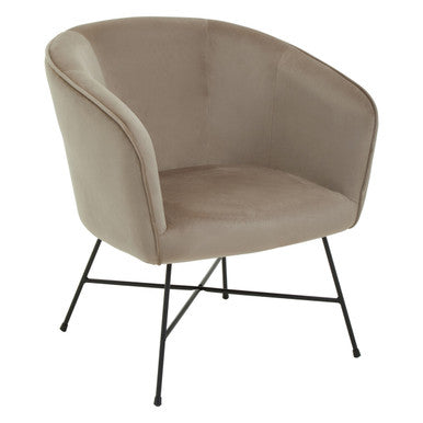 Mink Velvet Curved Accent Chair | Stockholm
