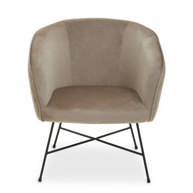 Mink Velvet Curved Accent Chair | Stockholm