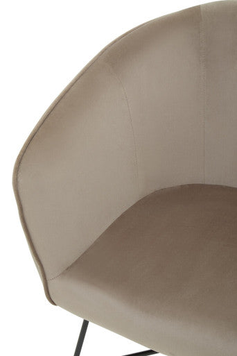 Mink Velvet Curved Accent Chair | Stockholm