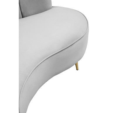 3 Seater Grey Velvet Sofa | Hasna