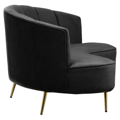 3 Seater Black Velvet Sofa | Hasna