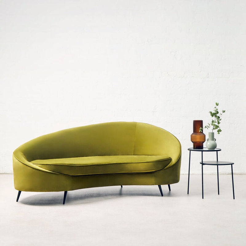 3 Seater Olive Velvet Sofa | Hasina