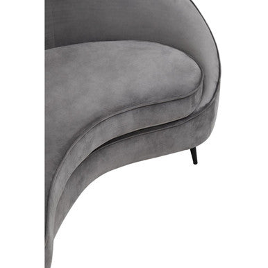 3 Seater Grey Velvet Sofa | Hasina