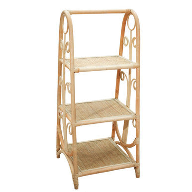 Three Tier Rattan Square Shelf Unit | Mataram