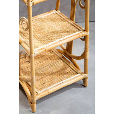 Three Tier Rattan Square Shelf Unit | Mataram