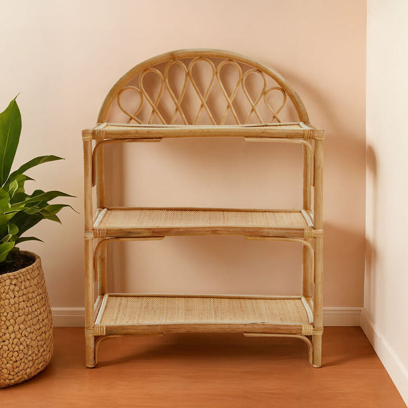 Three Tier Natural Rattan Shelf Unit | Mataram