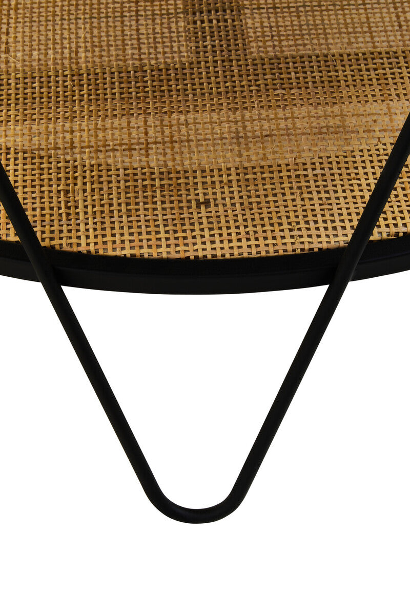 Black Wood Top Coffee Table with Metal Hairpin Legs | Depok