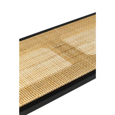 Two Tier Rattan and Metal Wall Shelf | Depok