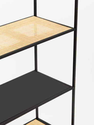 Rattan and Metal Five Tier Shelf Unit | Depok