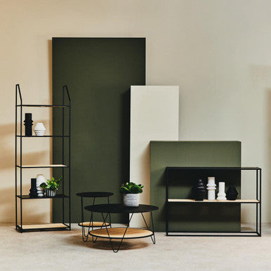 Rattan and Metal Five Tier Shelf Unit | Depok