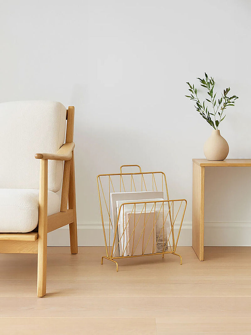 Gold Finish Magazine Rack | Avento