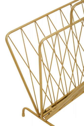 Gold Finish Two Pocket Magazine Rack | Avento